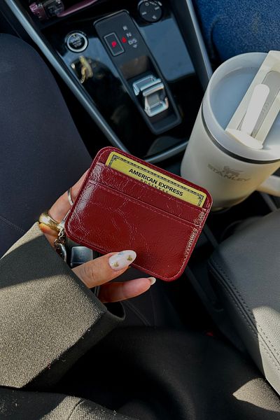 klovi Cherry Red Card Holder Mini Wallet