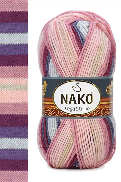 NAKO Vega Stripe Premium Ακρυλικό Πλεκτό Σχοινί 82415
