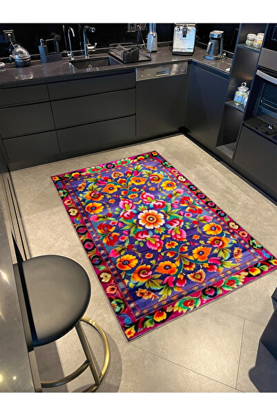 Rugs Modern Halı سجادة زخرفية عتيقة من مجموعة باريس ذات طابع أزرق داكن ونقوش ...