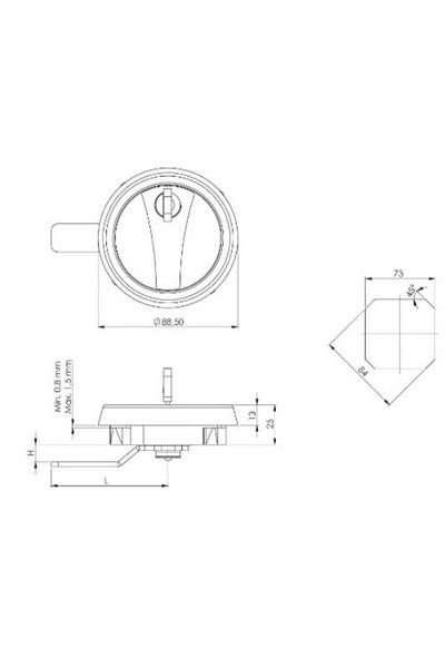 Oskar File Cabinet Lock -Yuv. Type - Ral 7035