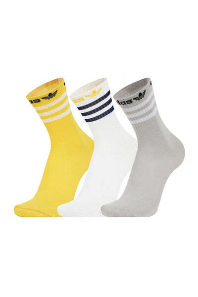 adidas Bilekli Çorap - 3 Çift - Gri |