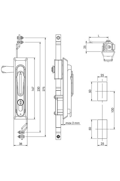Oskar Spanish Lock with Handle (Euro Key 1333)