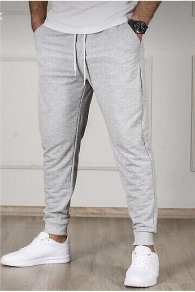 Relax family xf Pánske sivé tepláky Slim Fit JoggEr – Skinny LEg Cotton