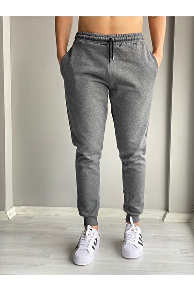 Relax family xf Ανδρικό χειμερινό ανθρακί χρώμα Slimfit Sweatpants - Şardonlu Mold