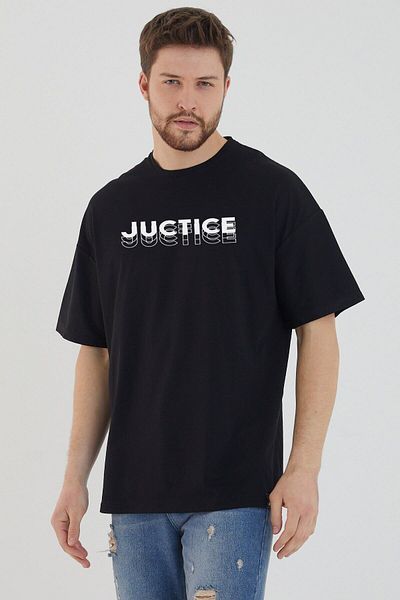 Relax family xf Μαύρο μπλουζάκι Unisex Oversize - Juctice Back Print