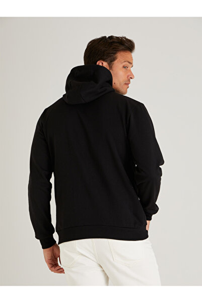 Relax family xf Ανδρική χειμερινή φούτερ με κουκούλα, βαμβακερή στάμπα με λεπτή εφαρμογή