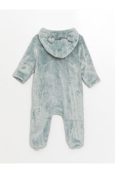 LC Waikiki Hooded Plush Baby Boy Jumpsuit