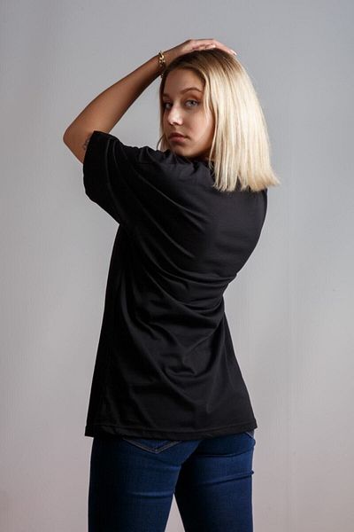 Relax family xf Tricou negru oversize cu imprimeu bufniță