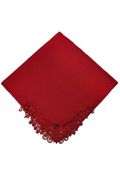 mim eşarp Enba Needle Embroidered Beaded Stone Writing