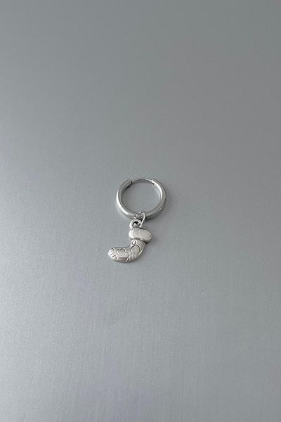 Jaida Moda Unisex Silver New Year Christmas Socks Figure Dangle Steel Earrings