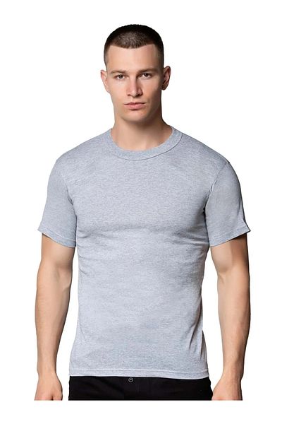 Pi Giyim 6-Piece Men's Combed Cotton Gray Crew Neck Undershirt