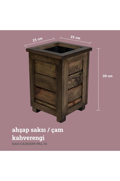 KAF Ahşap Dekoratif Ahşap Saksı- Yüksek