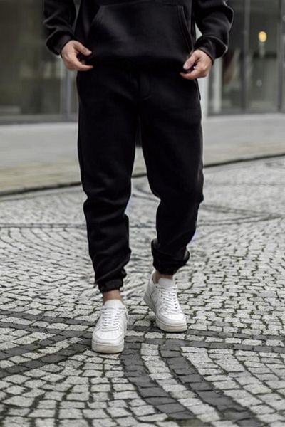 ruNadeS Men's Winter Warm Cotton Sporty Sweatpants with Elastic Legs