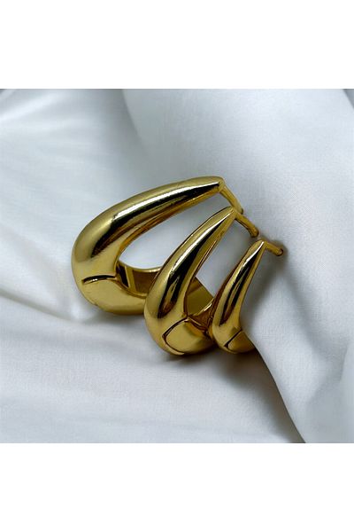 MELLS TAKI 316L Stainless Steel - Triple Vintage Gold Earring Set