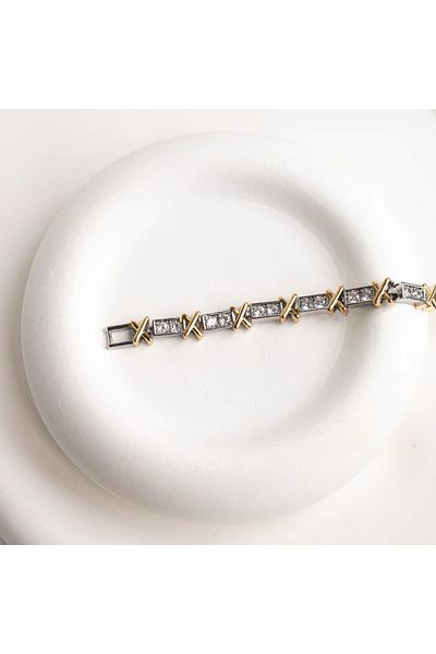 Butik X Steel Bracelet with Zirconia