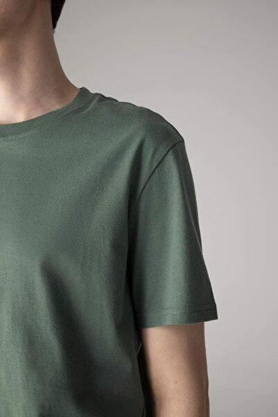 DeFacto Νέο μπλουζάκι με κοντό μανίκι με λαιμόκοψη με κανονική εφαρμογή ΠΡΑΣΙΝΟ