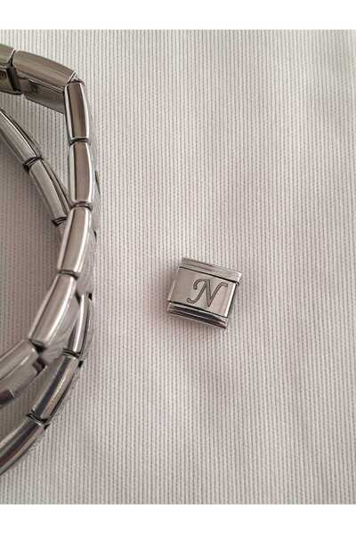 bijoux uniques Steel Letter N Italian Charm
