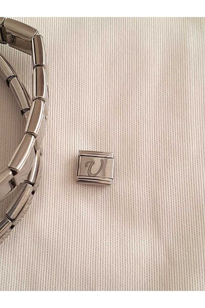 bijoux uniques Steel Letter U Italian Charm