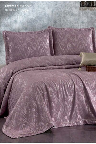 Güzide Çift Kişilik Modern Yatak Örtüsü Ahenk Lavanta