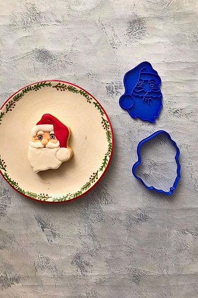 CESTOPİENO New Year's 2-Piece Santa Claus Dough Shaper - 6X8 Cm, Cookie Making, Sugar Dough, Ceramic, Polymer