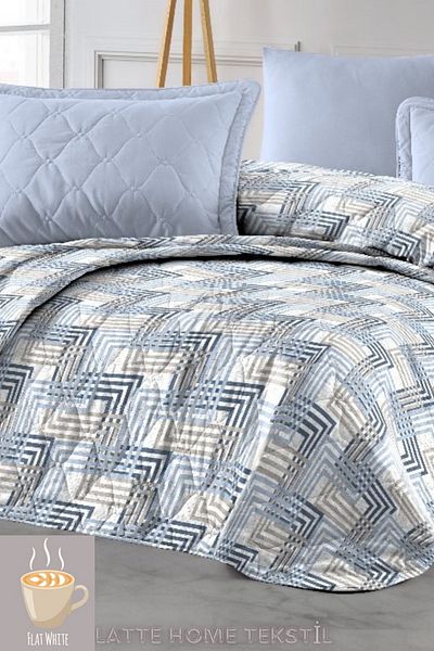 LATTE TEKSTİL Single Quilted Patterned Bedspread - Multi-Purpose, Flat White, 155X230 cm