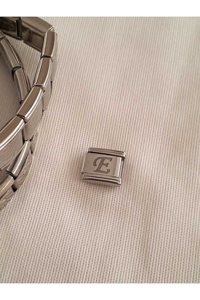bijoux uniques Steel Letter E Italian Charm