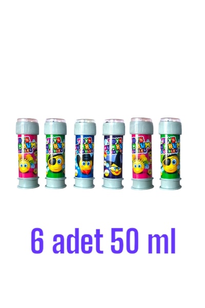 Oyunsal Üflemeli Baloncuklu Köpük Oyunu 50ml Likit 6 adet