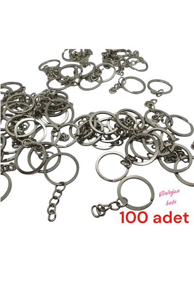 erdoğan hobi 100 Pieces Keychain Ring with Chain - Keychain Accessory Material