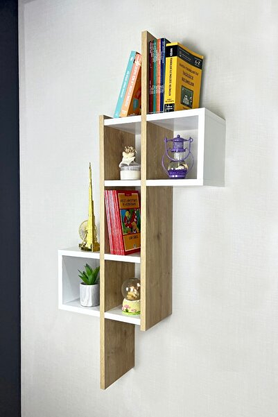 Kiba Home Duvar Rafı Kitaplık Duvara Monte Kitap Rafı Modern Dekoratif  Raf
