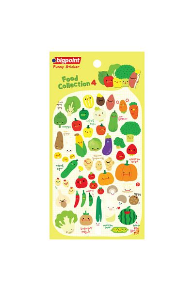 Bigpoint Pack of 15 Stickers - Vegetable Design