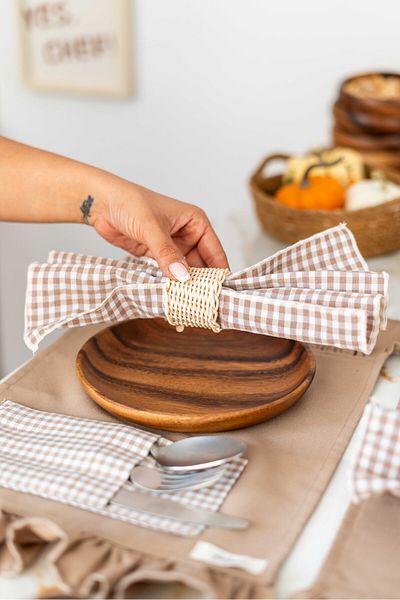 KaiHome 6 τμχ Δαχτυλίδι χαρτοπετσέτας Rattan / Δαχτυλίδι χαρτοπετσέτας