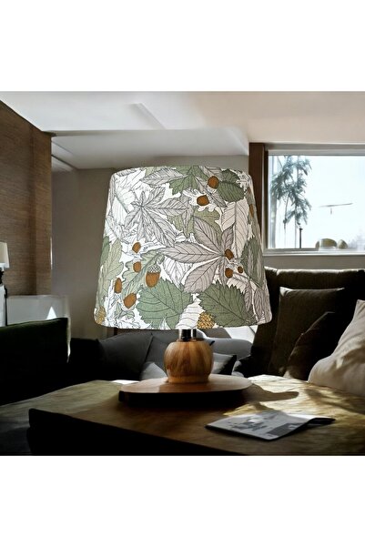 abonjur Abajur Başlığı Yeşil EL YAPIMI( Üst 30çap Alt çap 40 yükseklik Koni Ş...