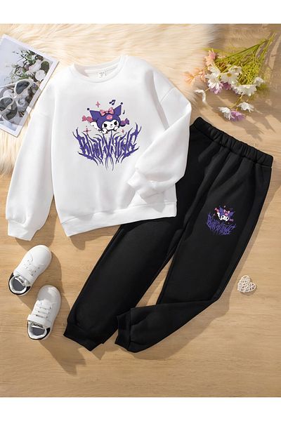Serays moda Kromi Printed Girl's Tracksuit Suit