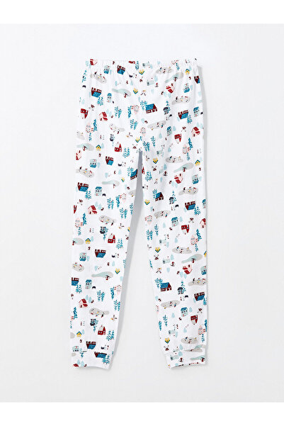 LC Waikiki Lcwk Beli Lastikli Yılbaşı Temalı Kadın Jogger Pijama Alt