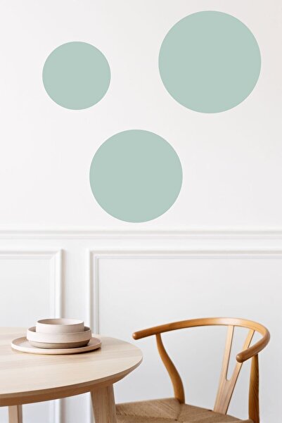 KanvasSepeti Kendiliğinden Yapışkanlı Kumaş Kanvas Dokulu Duvar Kağıdı Bohem Tarz Üçlü Set atif Yuvarlak Daire