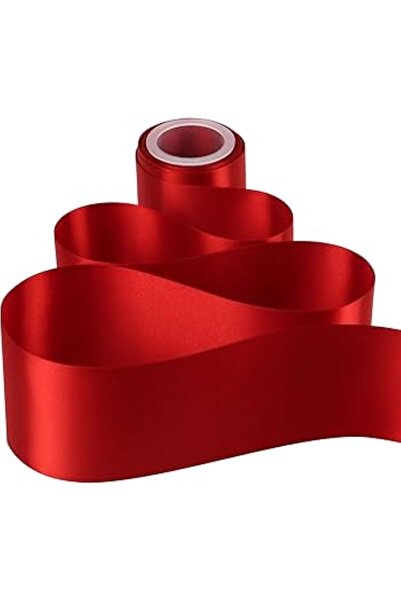 serap çiçekçilik 6 cm. 5 Metre Çift Taraflı Kırmızı Saten Kurdele