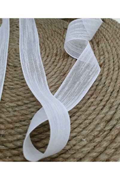 serap çiçekçilik 10 Metre Beyaz Keten Kurdele 10 Metre 2,5 Cm. Nopeli Keten K...