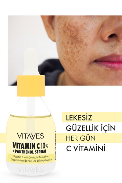 VITAYES Retinol Alternatifi Bakuchiol %1 Ve Squalene Onarıcı C Vitamini %10 Ve Panthenol Cilt Serum Seti