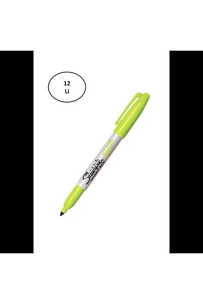 MBB ETİCARET Sharpie Green Neon Highlighter Marker - Permanent Set of 12