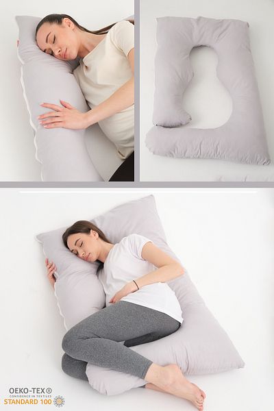 OMZ Pregnancy Pillow with 5 Different Zone Supports - Zippered Breastfeeding Cushion