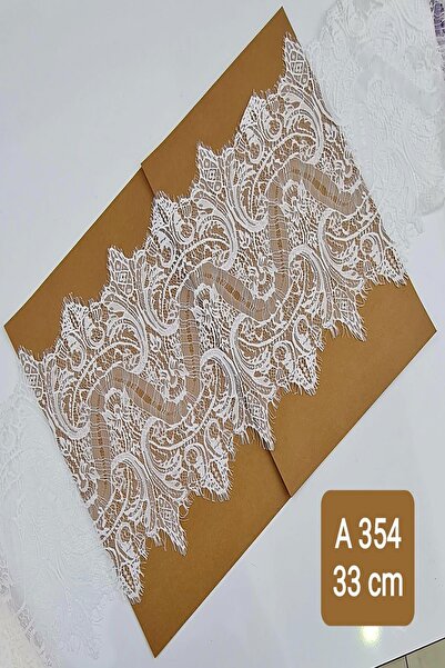 KARAASLAN Beyaz Sakallı Kirpikli Dantel 33 Cm (3 MT)