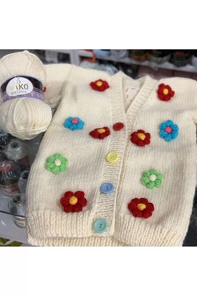 NAKO 1 Piece Sport Wool - Scarf Beanie Jacket and Vest Set, Knitting Yarn Wool No: 185 Storm