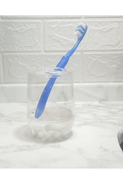 Bosphorus Toothbrush Holder White Pearl Acrylic 8x8x11cm