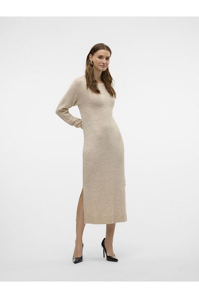 Vero Moda Strickkleid VMLEFILE LS TEKNE YAKA DALGA ELBİSE NOOS
