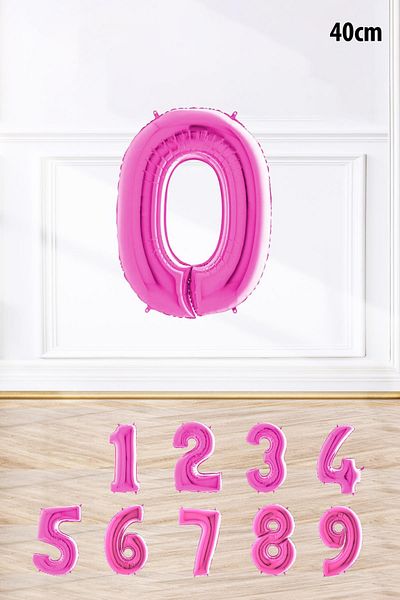PEKSHOP Pink Color Number Foil Balloon Pink Age Balloon Number Balloons 16 Inch 40 cm