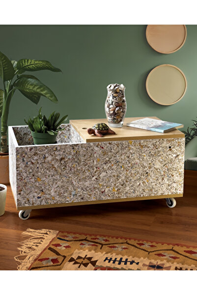 Byda Mobilya Bettie-Modüler Tekerlekli Orta Sehpa-Saklama Alanlı - Geri Dönüş...