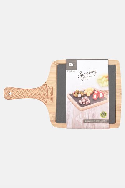 Muy Mucho Bamboo Serving Platter, Beige
