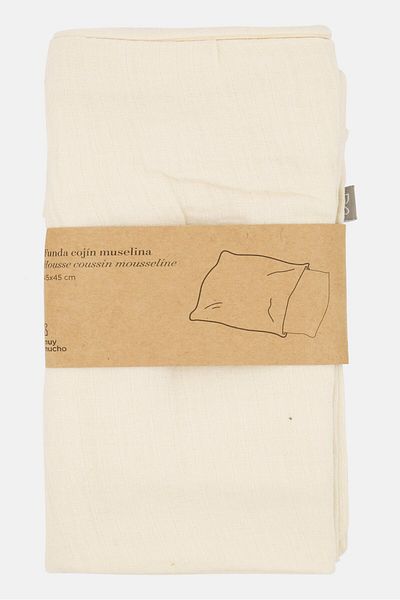 Muy Mucho Muslin Cushion Cover 45 L X 45 W Cm, Off White