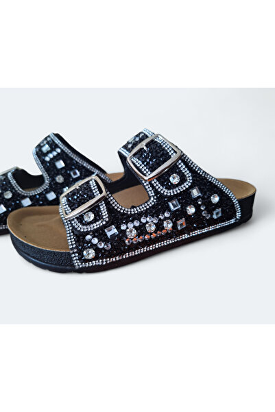 Esem Taşlı ışıltılı kadın modern terlik