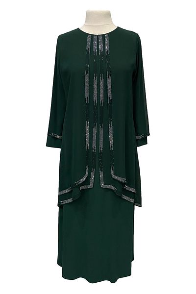 Giyinen Mağazaları Emerald Green Ahsen Stylish Stone Embroidered Mother's Evening Dress